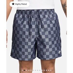 Nike Men’s Club Flow Checker Logo Shorts Size L FN3098-410 – Navy